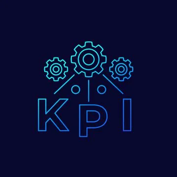 KPI, vector linear icon with gradient Illustrazione stock