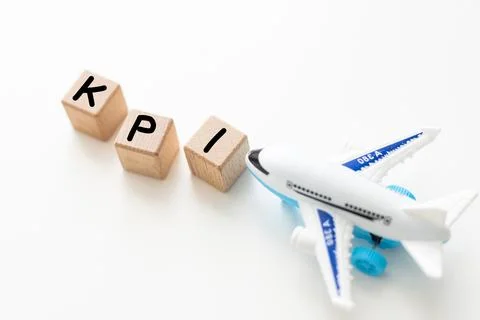 KPI word on cubes. Key performance indicator. Stock Photos