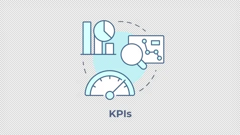 KPIs blue concept icon animation Stock Footage 337935192