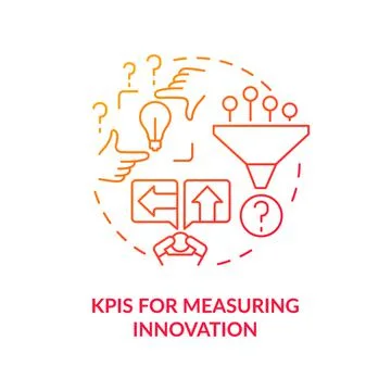 KPIs for measuring innovation red gradient concept icon Stock Illustration