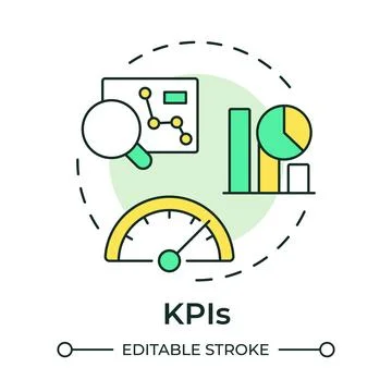 KPIs multi color concept icon Stock Illustration