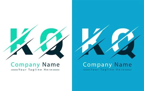 KQ Letter Logo Vector Design Template Elements Stock Illustration
