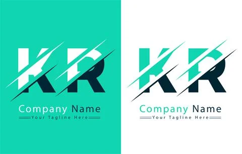 KR Letter Logo Vector Design Concept Elements Stock Illustration