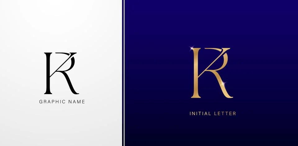 KR Monogram Letter Stock Illustration