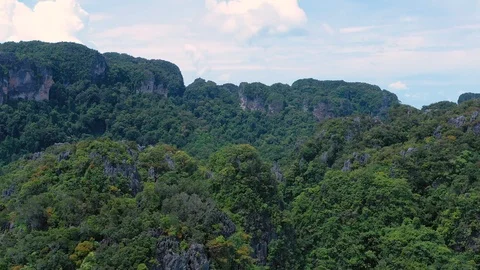 Krabi - Railay beach seen from a drone. One of Thailand's most famous luxurio Stock Footage 124636728