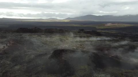 Krafla lava fields, Iceland Stock Footage 210473822