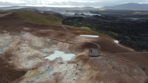 Krafla lava fields, Iceland 動画素材 210478265