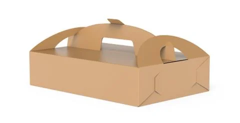 Kraft box with handle Stock Illustration