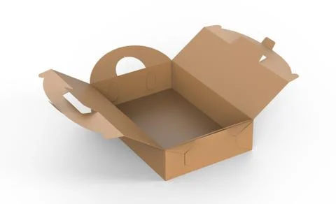 Kraft box with handle Stock Illustration