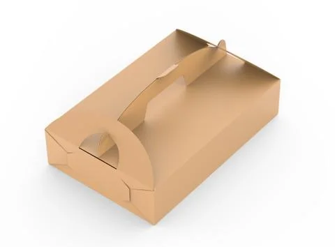 Kraft box with handle Stock Illustration