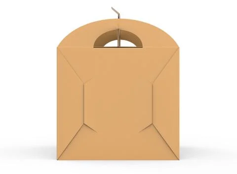 Kraft box with handle Stock Illustration
