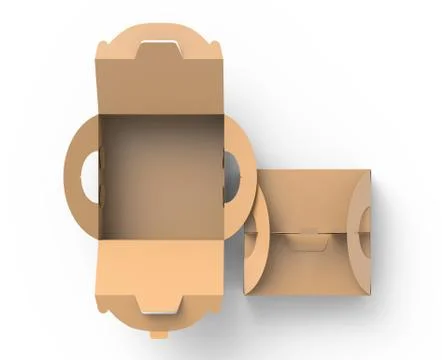 Kraft box with handle Stock Illustration