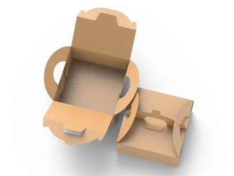 Kraft box with handle Illustrazione stock