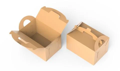 Kraft box with handle Stock Illustration