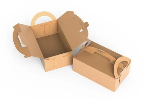 Kraft box with handle イラスト素材
