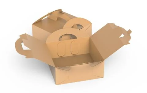 Kraft box with handle Illustration