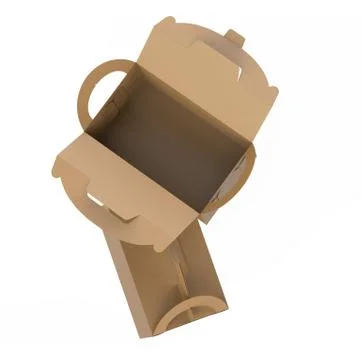 Kraft box with handle Stock Illustration