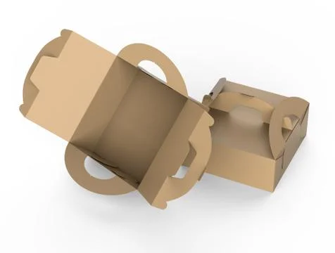 Kraft box with handle Stock Illustration