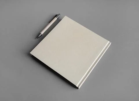 Kraft brochure, pen Stock Photos