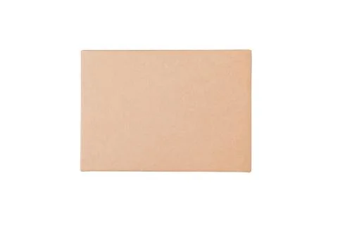 Kraft brown rectangular gift box isolate on white background 스톡 사진