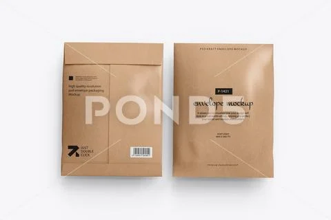 Kraft C4 Envelope Mockup PSD Template