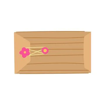Kraft envelope with string and washer closure Stock Illustration