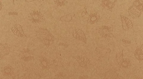 Kraft paper background. Vector background with doodle drawings Stock Illustration