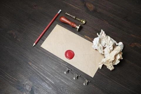 Kraft paper envelope Stock Photos