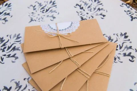 Kraft paper envelopes Stock Photos
