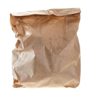 Kraft paper packaging without logo. Isolated on white background. Foto stock