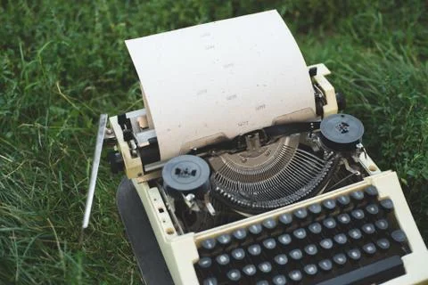 Kraft sheet in typewriter Stock Photos