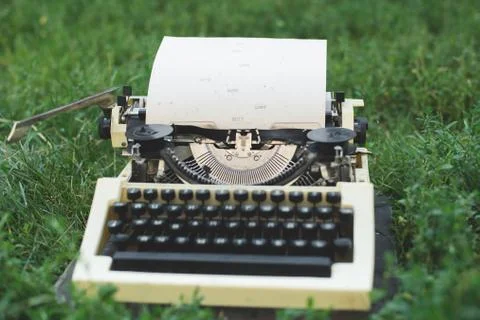 Kraft sheet in typewriter Stock Photos
