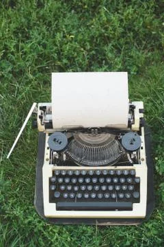Kraft sheet in typewriter Stock Photos