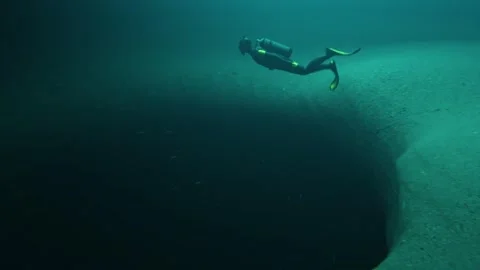 Kraken eats human being diver man ocean Stock Footage 243762205