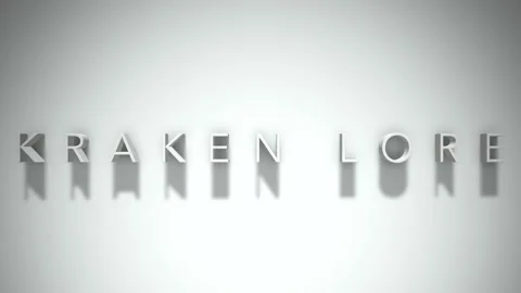 Kraken Lore 3D title animation with shadows on a white background Stock Footage 296598528