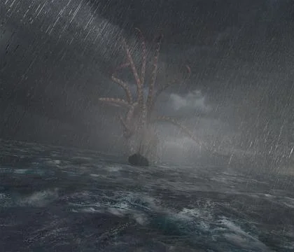 The Kraken Rises Stock Illustration