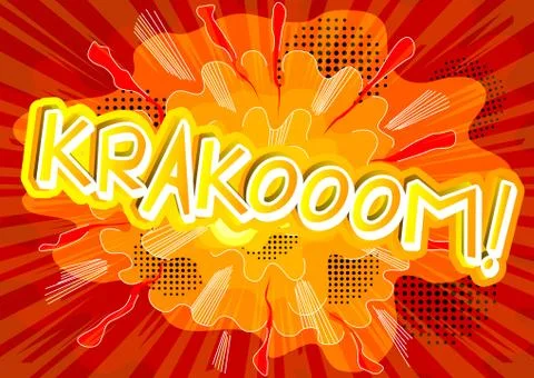 Krakooom! - Vector illustrated comic book style expression. 스톡 일러스트