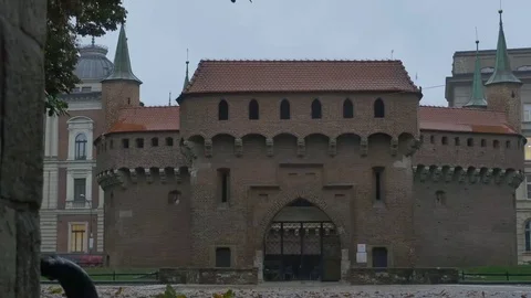 The Krakow Barbican Gate Stock Footage 69268893