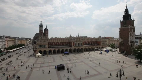 Krakow central square poland 2011-2 Stock Footage 139105014