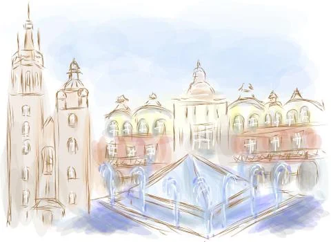 Krakow Stock Illustration