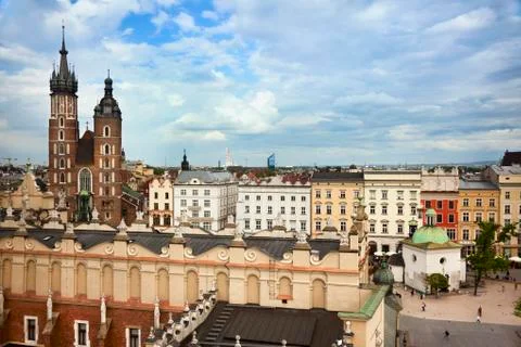 Krakow main square view Stock Photos