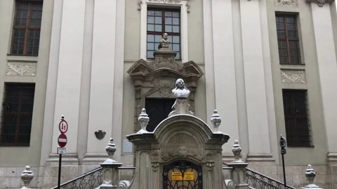 Krakow, Poland, A clock on the side of a building Stock Footage 134321771
