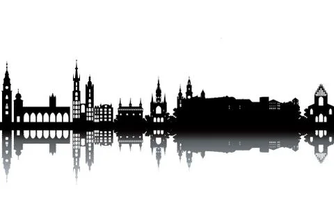 Krakow skyline Illustrazione stock