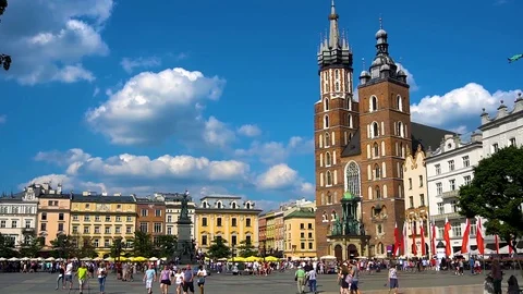 Krakow square Stock Footage 95554243