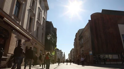 Kraków street view Stock Footage