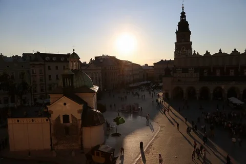 Krakow Sunset Stock Footage 125743160