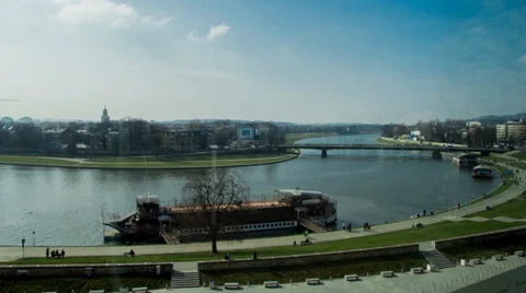 Krakow Wisla River Timelapse Stock Footage 39547815