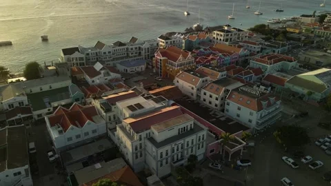 Kralendijk evening aerial 06 스톡 동영상 324909416