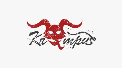 Krampus grunge design with devil element stock vector Illustrazione stock