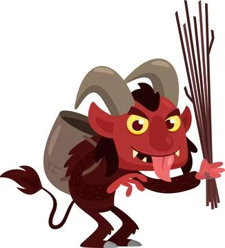 Krampus Or Christmas Devil Cartoon Character Stock Illustration